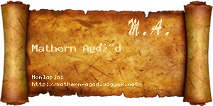 Mathern Agád névjegykártya